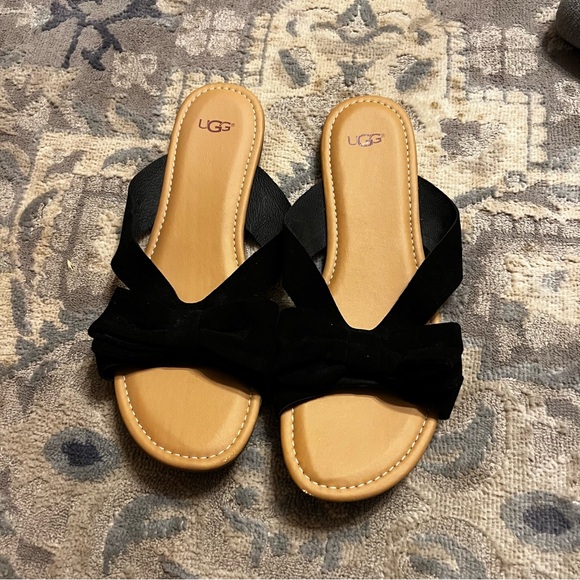 UGG Shoes - Ugg black sandals tie size 11
